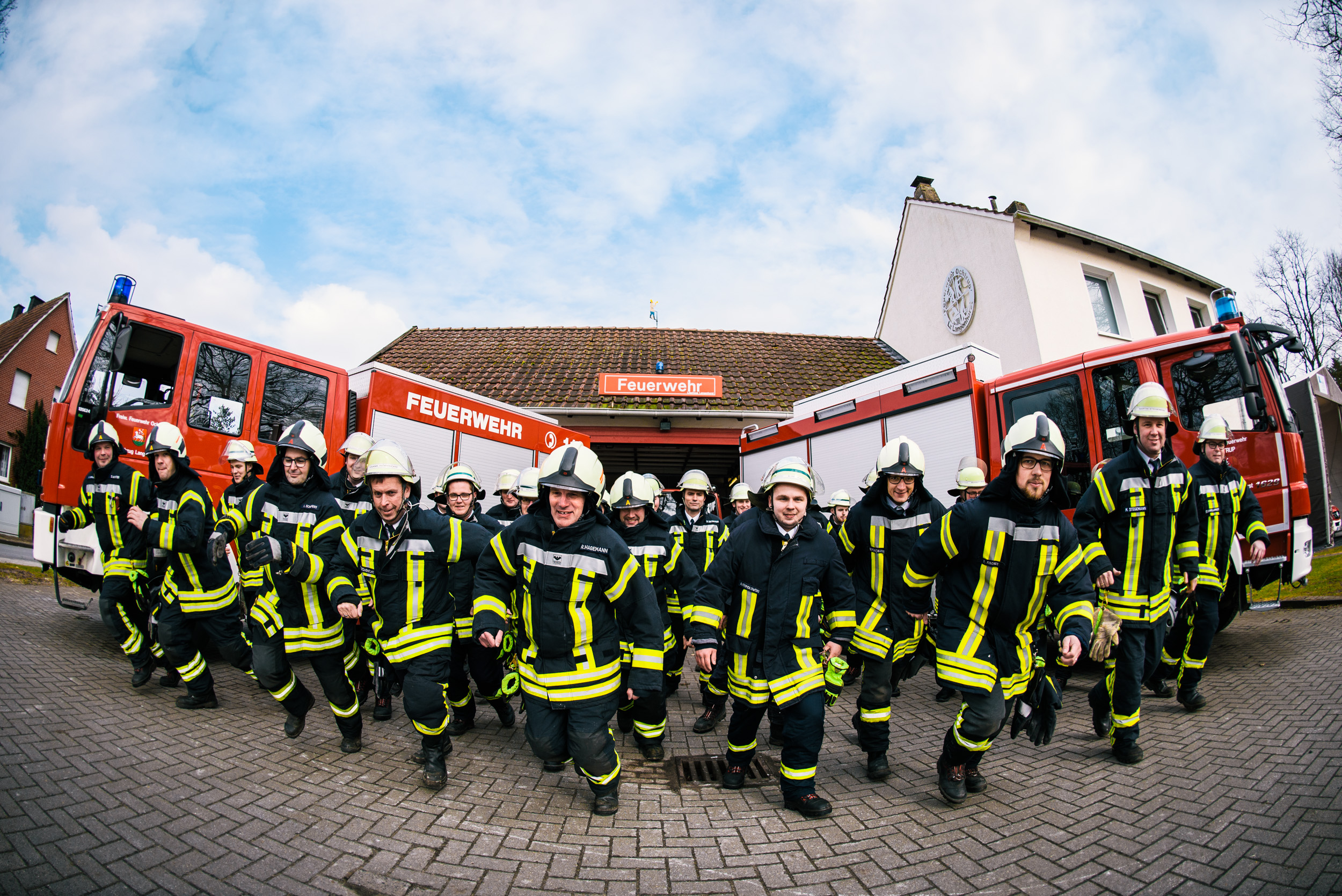Gruppenbild der Freiwilligen Feuerwehr Ochtrup Löschzug Langenhorst vor eur...